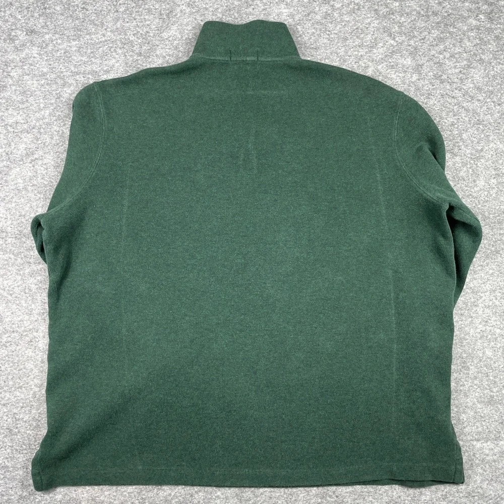 Polo Ralph Lauren 1/4 Zip Sweater Mens XXL Green Preppy Pullover Pink Pony